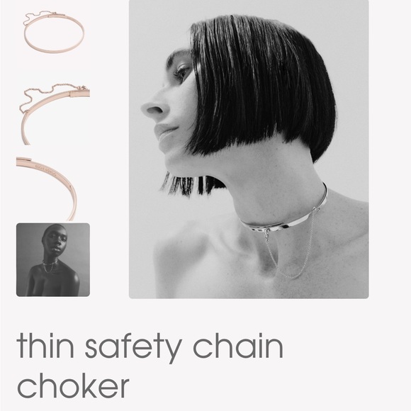 Eddie Borgo Rose Gold Thin Safety Choker - Picture 4 of 9